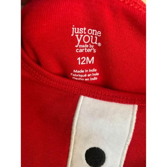 Toddler/Infant 12 month Red Santa one piece outfit w/hat - Picture 3 of 3